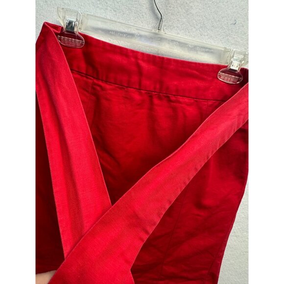 Banana Republic Red Linen-Blend Tie-Waist Skirt Size 2 - Picture 2 of 9